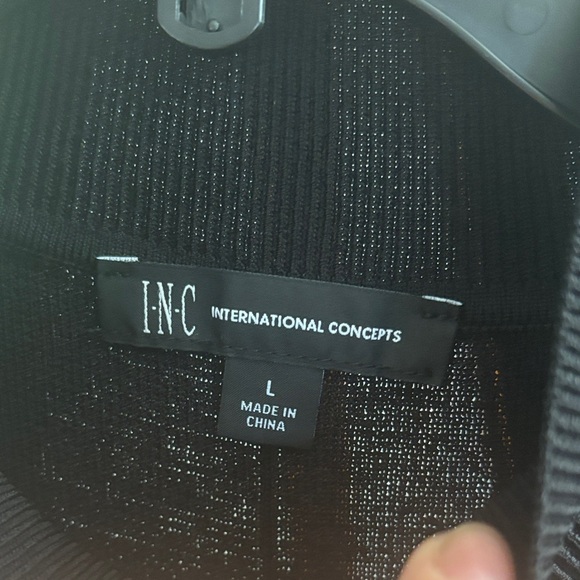 INC International Concepts Mock Neck Black Dress with stud Accents Sz L - Picture 2 of 6